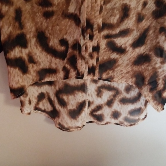 Nicole Miller cheetah print leather top - Picture 5 of 7